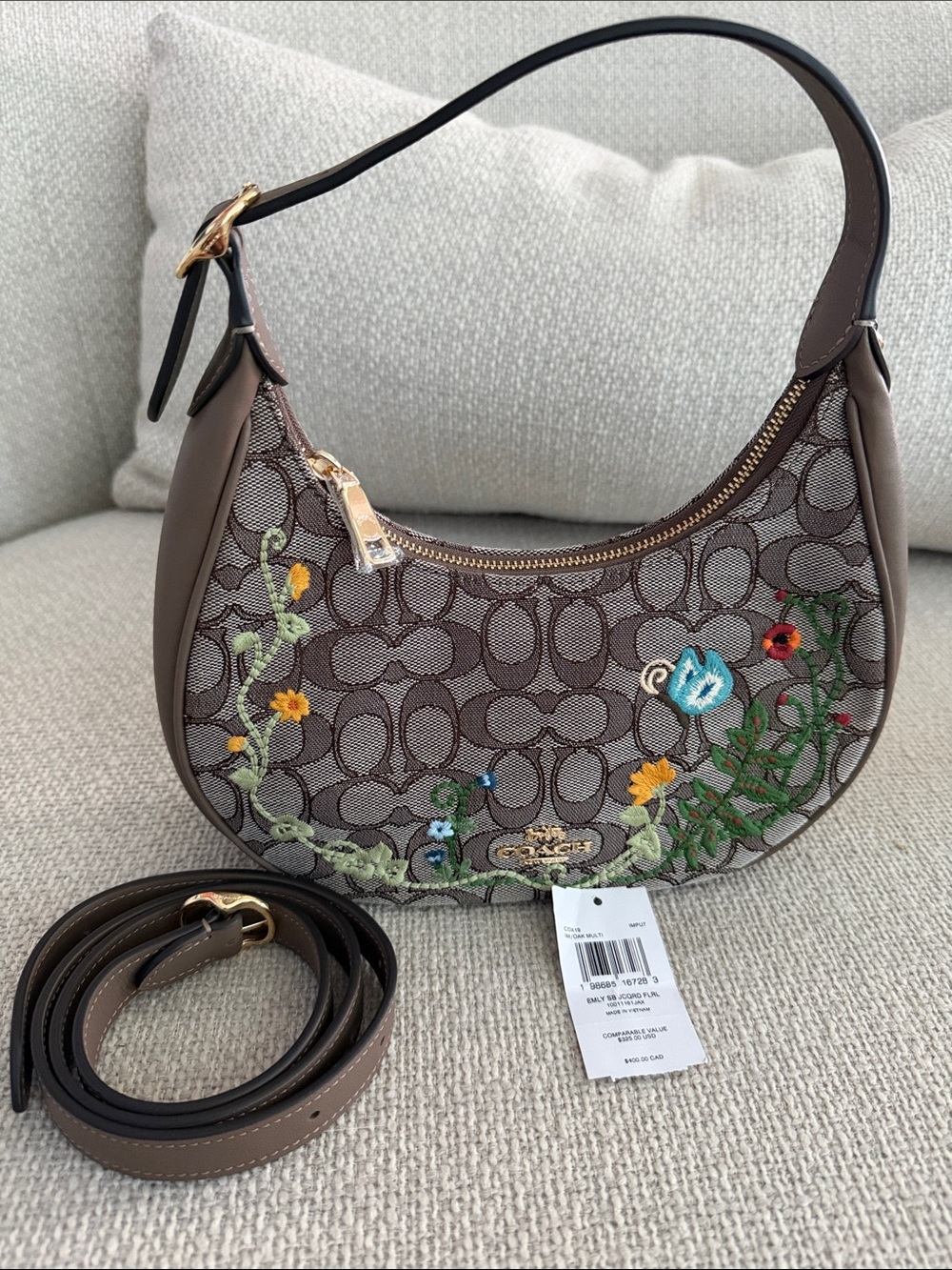 BNNW Coach Emily Jacquard Flower Embroidered Bag